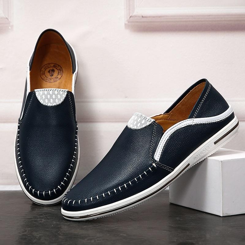Fashion Designer Men's Genuine Leather Loafter Soft Comfortable Leisure Shoes Male Walking Dress Wedding Footwear Zapatos Hombre