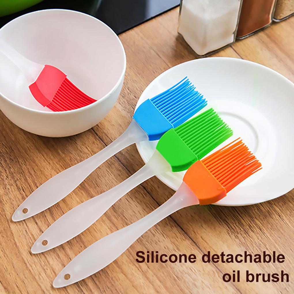 Silicone Basting Brush Clear Handle Heat Resistant Pastry Pancake BBQ Oil Brush