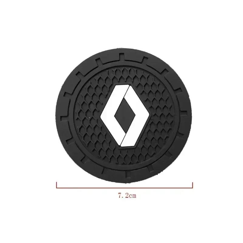 Car Coaster Non-Slip Silicone Mat For Renault DACIA Scenic Loguna Twingo Symbol Fluence Espace Clio Auto Interior Accessories MM1