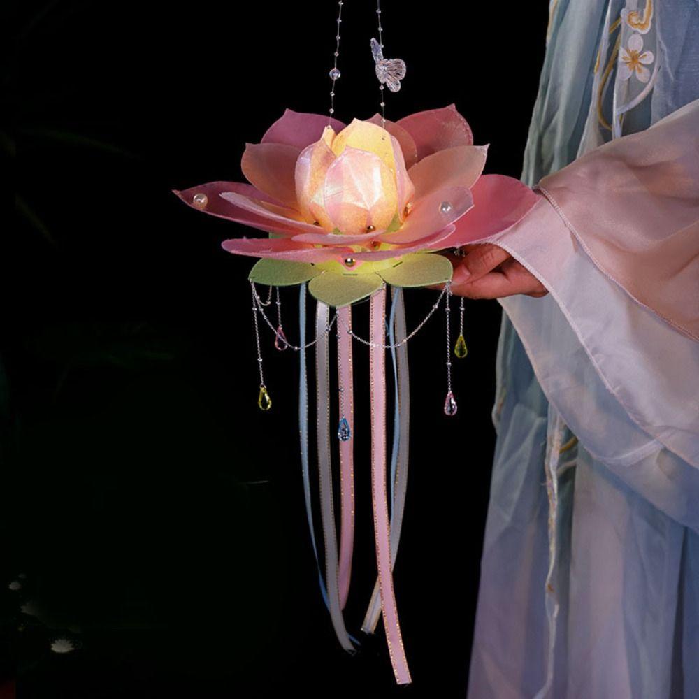 Blossom Lotus Flower Lanterns Glowing Rabbit Lotus Lantern  Festival Gift