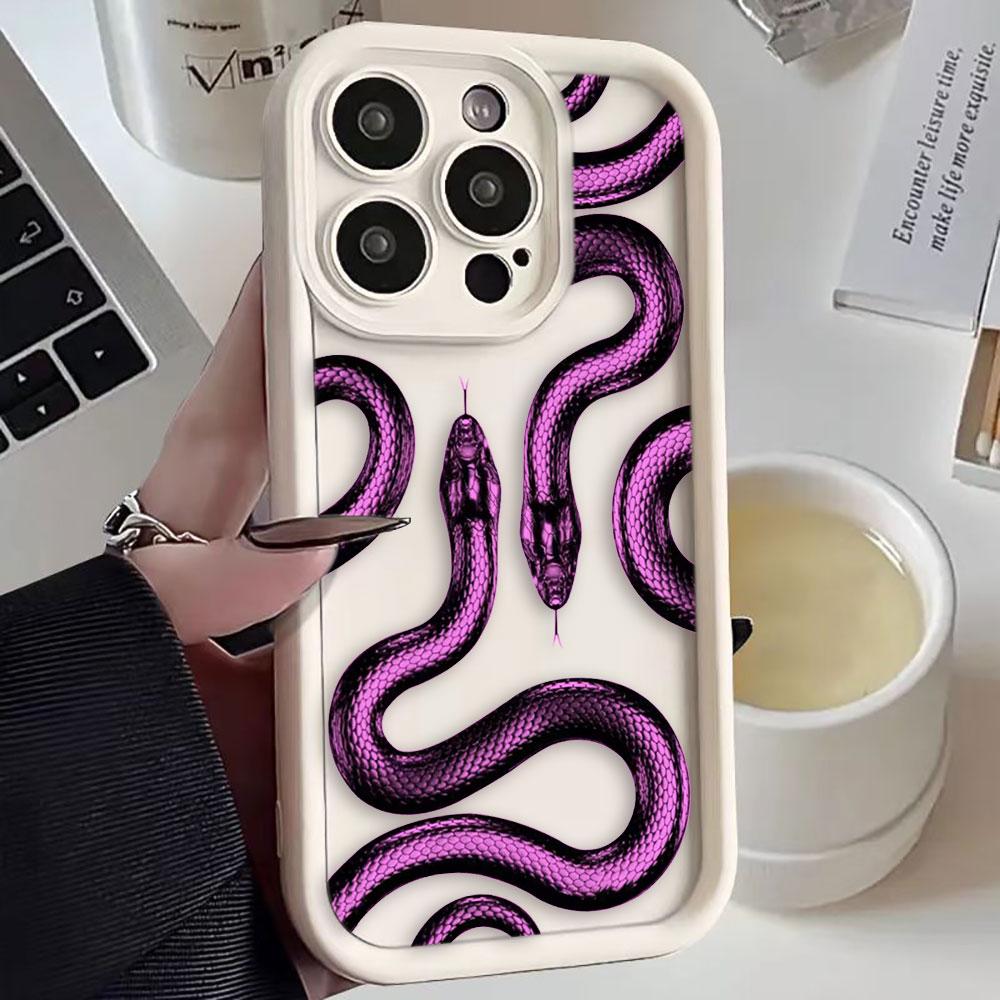 

Золотой Черный Фиолетовый Чехол-Змея Для iphone Apple 17 AIR 16 16E 11 12 13 14 15 XR Plus Pro Max Силиконовый Чехол Funda Оболочка Покрытие IPHONE13