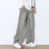JYL Men's Jacquard Jeans Summer Vintage Vibe High-Street Straight Denim Pants