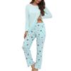 Women's Fashionable Casual Pajamas And Home Wear Long-sleeved Trousers Suit