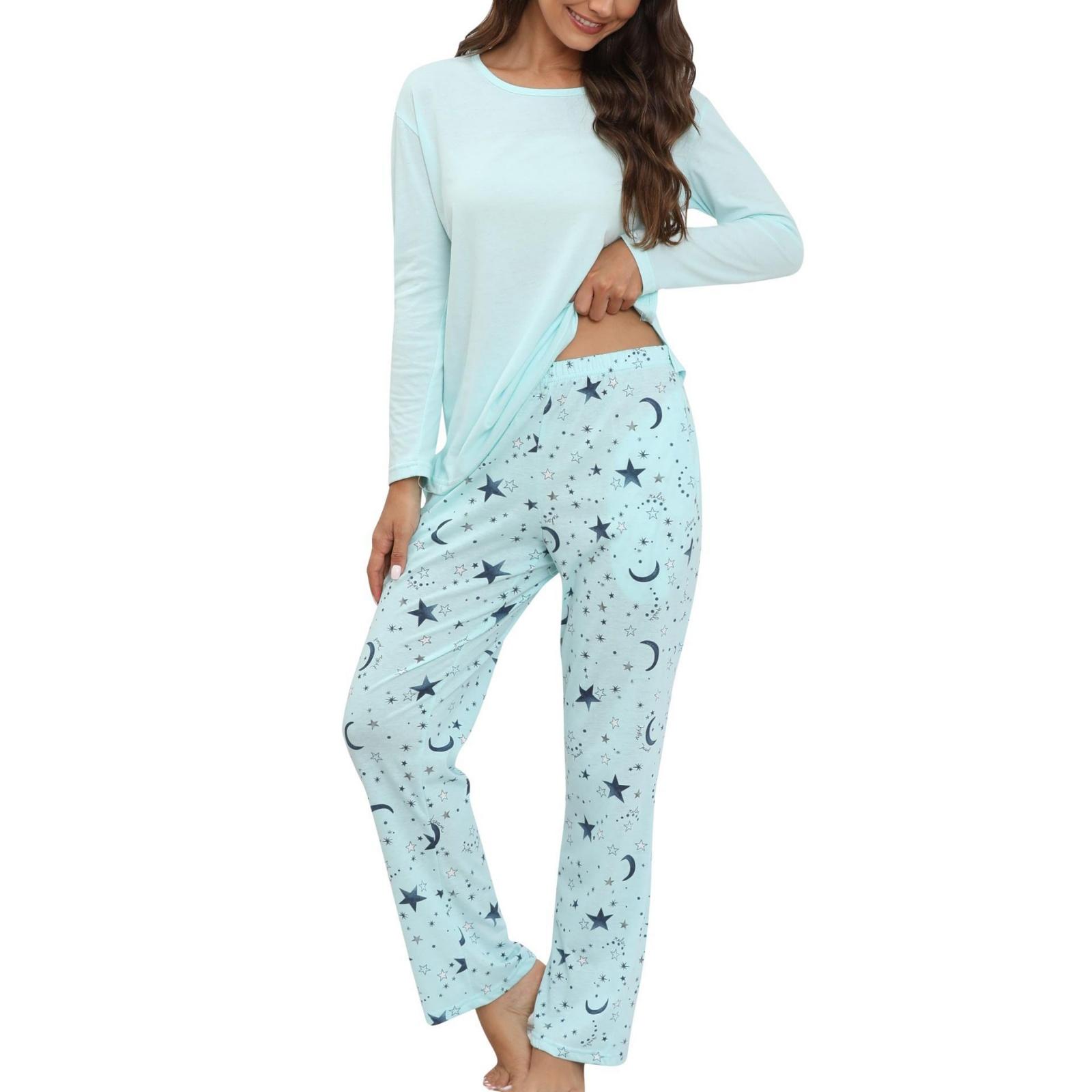 

Женская модная повседневная пижама и домашняя одежда, костюм с длинными рукавами и брюками M