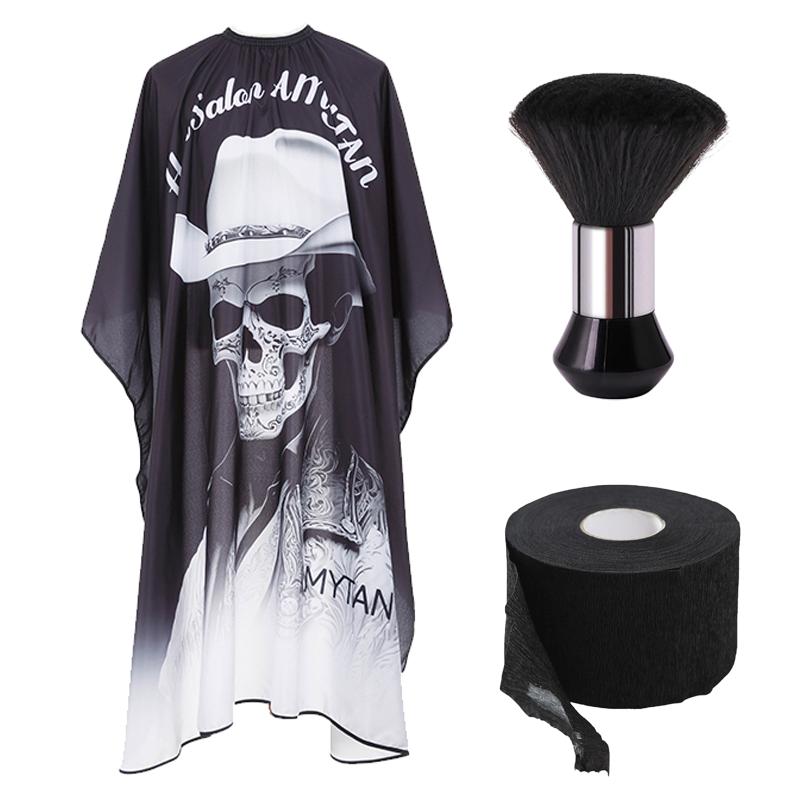 Professional Barber Cape Set Neck Strips Stretchy Paper Hairdressing Sweeping Neck Hair Cleaning Duster Salon Hair Styling Tools