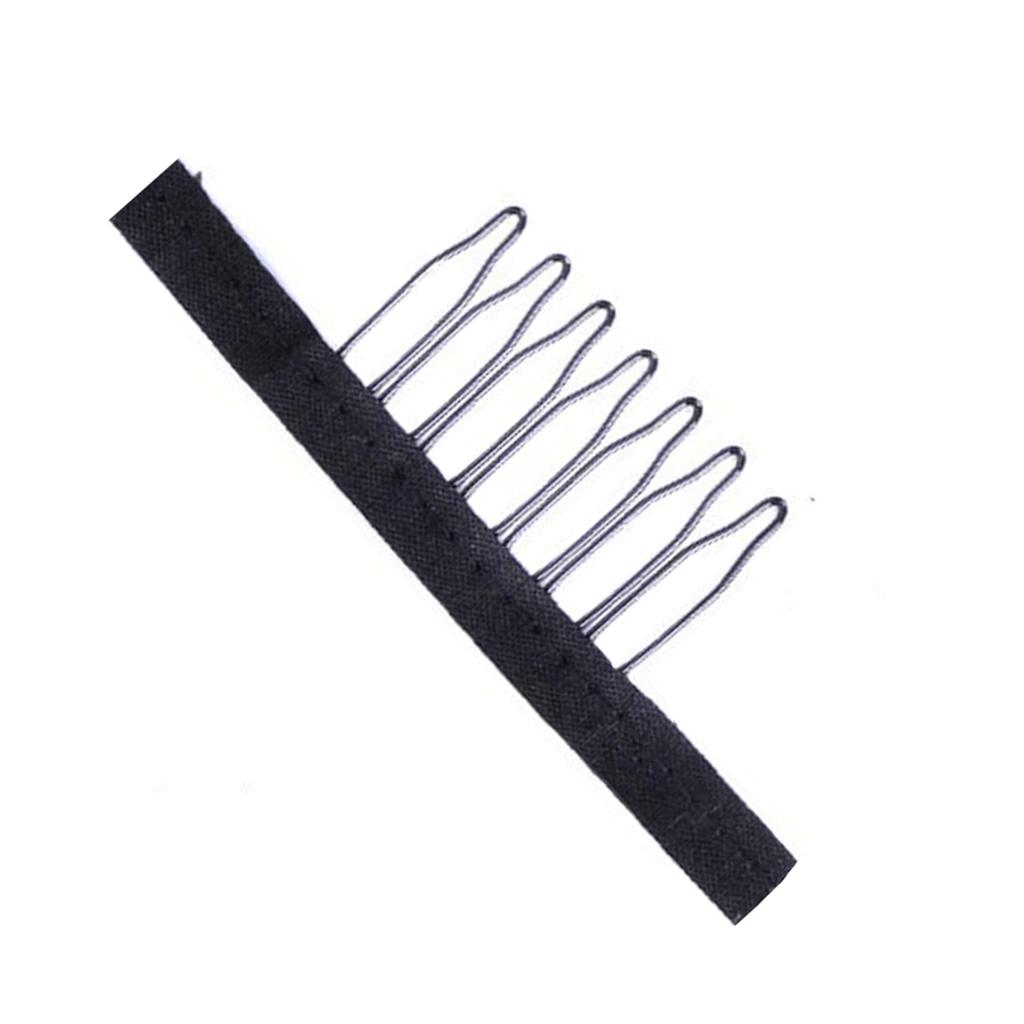 24 Pcs/lot Wig Combs 7-teeth Wig Clips Steel Teeth with Cloth Wig Combs for Making Wig Caps