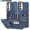 KEYSION Shockproof Armor Case for Samsung A54 A34 A14 5G Silicone+PC Ring Stand Phone Back Cover for Galaxy A14 5G A34 A54 5G