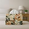 1pc Contemporary Scandinavian Floral Tissue Holder - Leaf Design In Earthy Tones, Suitable for Office, Gatherings, Vehicle for Living Space, Kitchen,
