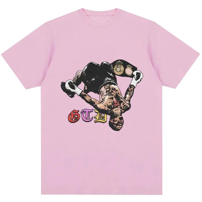Sommer Herren Tank Gervonta Davis Boxchampion Figur Print 100% reine Baumwolle Kurzarm Streetwear