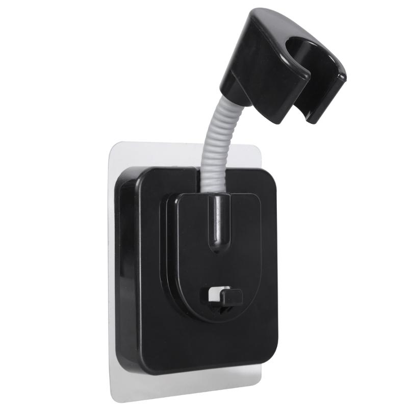 

Adhesive No Drilling Shower Head Holder Wall Mounted Adjustable Angle ABS Plastic Shower Bracket Bathroom Accessory чёрный