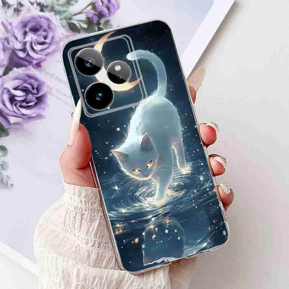 For Realme GT 7 5G 2025 RMX5061 Case Cute Girl New Flowers Soft Silicone TPU Cover For Realme GT7 GT 7T 5G Global Phone Cases