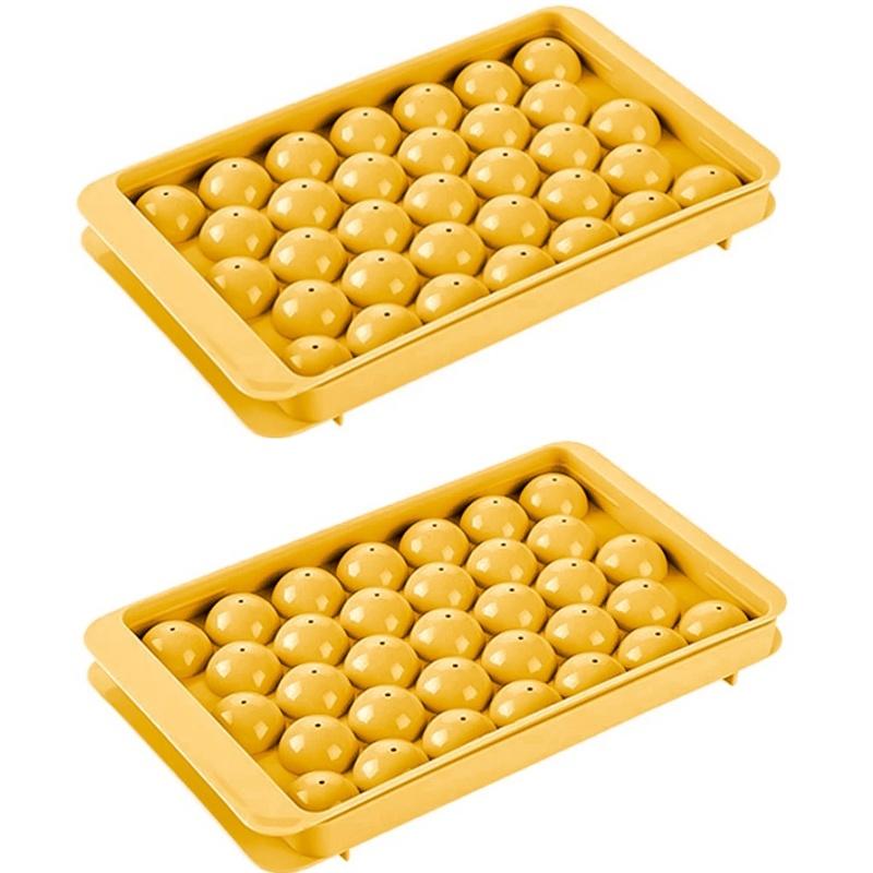 Tavă Rotundă cu 33 de Grile pentru Făcut Gheață DIY Instrument pentru Făcut Sfere pentru Congelator Accesoriu Matriță de Silicon pentru Hochei pe Gheață pentru Băuturi Cocktail Whiskey de Bucătărie