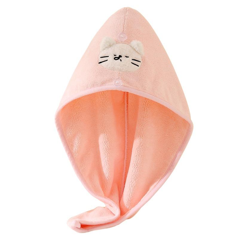 Happy Holiday Puppy, Cute Coral Fleece Dry Hair Cap, Thickened Super Absorbent Household Quick-drying Headscarf