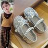 Girls' Solid Color Mesh Sandals2026New Spring and Summer Pearl Flower Bow Princess Shoes for Performances