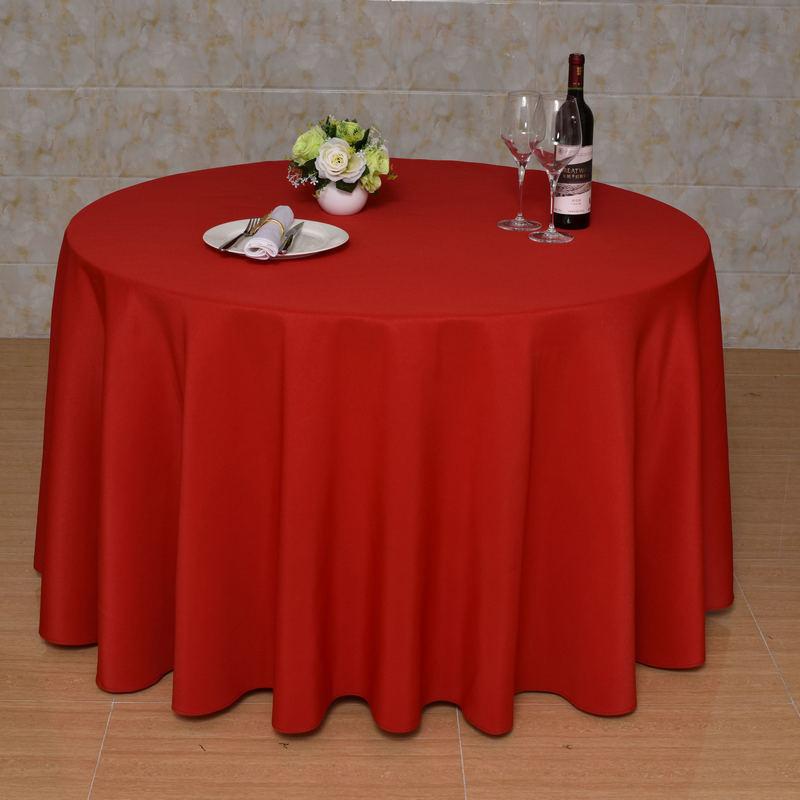 Advertising Exhibition Tablecloth Tablecloth Round Table Skirt Skirt Plain Weave Solid Color Zhu Wenwei Gauze Material Round Tablecloth
