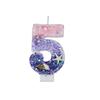 Gradiente Roxo Vela de Aniversário 1 Ano Sereia Vela de Aniversário para Bolo Brilhante Concha de Peixe Marinho Topper de Vela para Decoração de Festa
