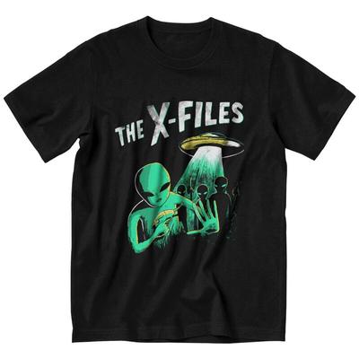 The X Files T Shirt Men Cotton Tshirt Graphic Tee Short Sleeves I Want To Believe Aliens UFO T-shirt Anime Streetwear Oversize