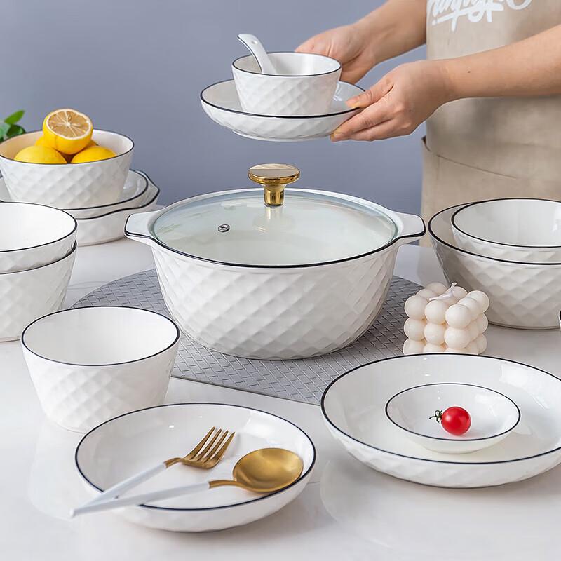 Hao Ya Jingdezhen Nordic Style 68-Piece Ceramic Dinnerware Set