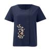 T-shirt Estiva Oversize in Cotone e Lino a Maniche Corte, Abbigliamento Donna Oversize Stampato in Cotone e Lino