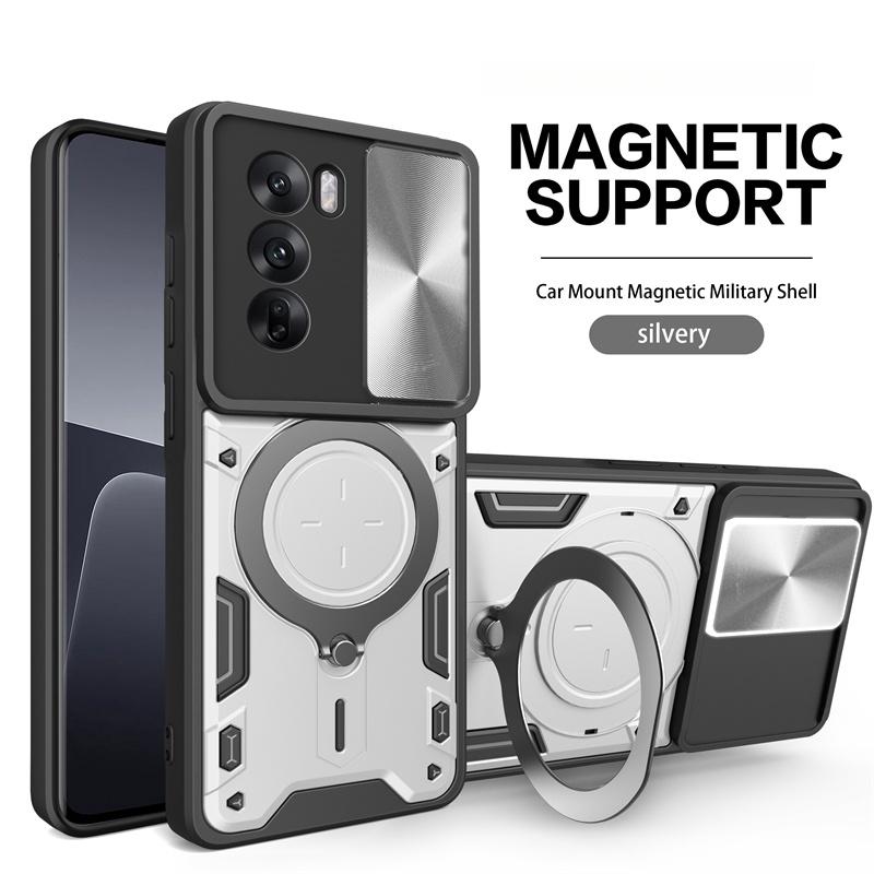 For Oppo Reno12pro 5G Case Car Magnetic Ring Holder Armor Phone Case for Oppo Reno12 Reno 12 Pro 5G Slide Camera Lens Back Cover