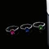 Niche Design Cultivates Ruby Sapphire Coconut Round Four-Claw Ring Women'S Fashion Simplicity Cultivates Colorful Treasure Women'S Ring
