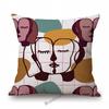 Picasso Abstract Cartoon Face Oil Painting Cotton Linen Home Decorative Sofa Pillow Case World Famous Car Cushion Cover