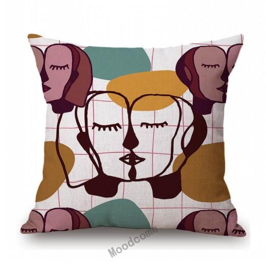 Picasso Abstract Cartoon Face Oil Painting Cotton Linen Home Decorative Sofa Pillow Case World Famous Car Cushion Cover