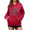 Women's Winter Christmas Printed Pullover Hooded Sweatshirt Fleece Long Sleeve Sweatshirt