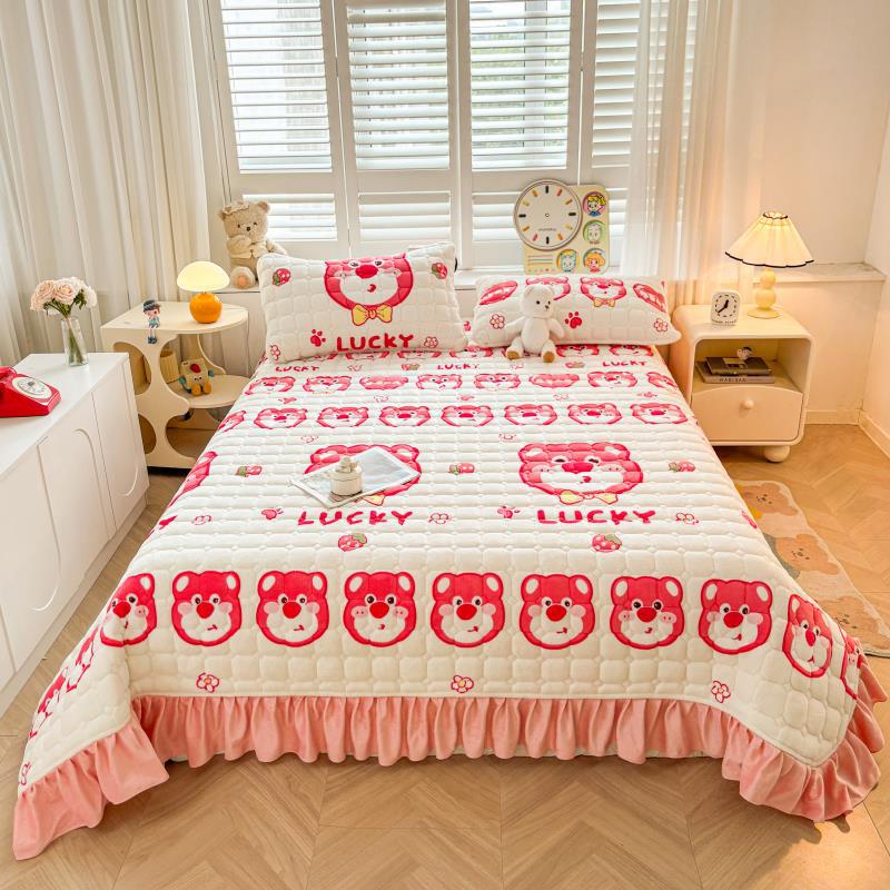 Four Season Universal Milk Velvet Mattress Coral Fleece Home Thicken Cushion With Fleece Padding Student Dormitory Bed Sheets
