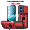 Armor Shockrpoof Hybrid Heavy Duty Phone Case For Xiaomi Redmi 15C 14C 13C Magnetic Ring Holder Stand Slide Lens Cover Redmi Note 14 12 13 15 Pro Plus