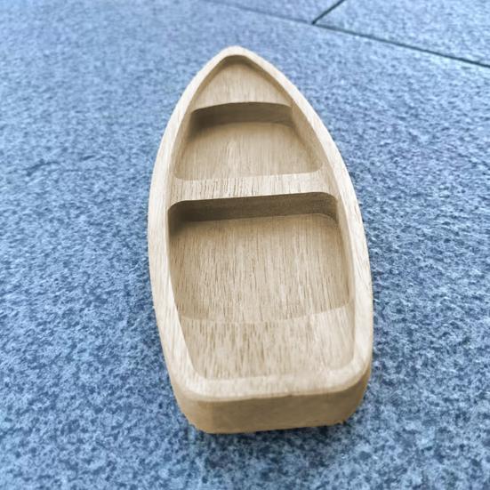 Modèle de canoë en bois Miniature Bateau rustique Artisanat 6,69" Petite sculpture de canoë en bois pour centre de table de maison/bureau, projets DIY
