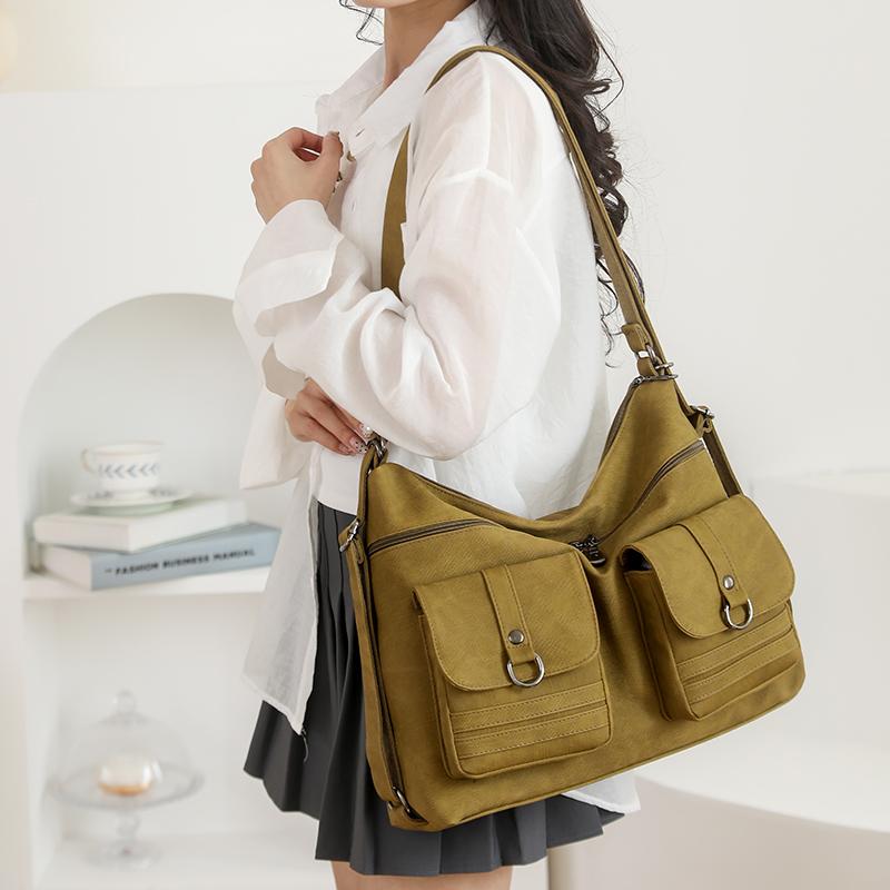 Women's Bag Large Capacity Shoulder Bag Soft Leather Tote Bag Commuter Shoulder Crossbody Bag