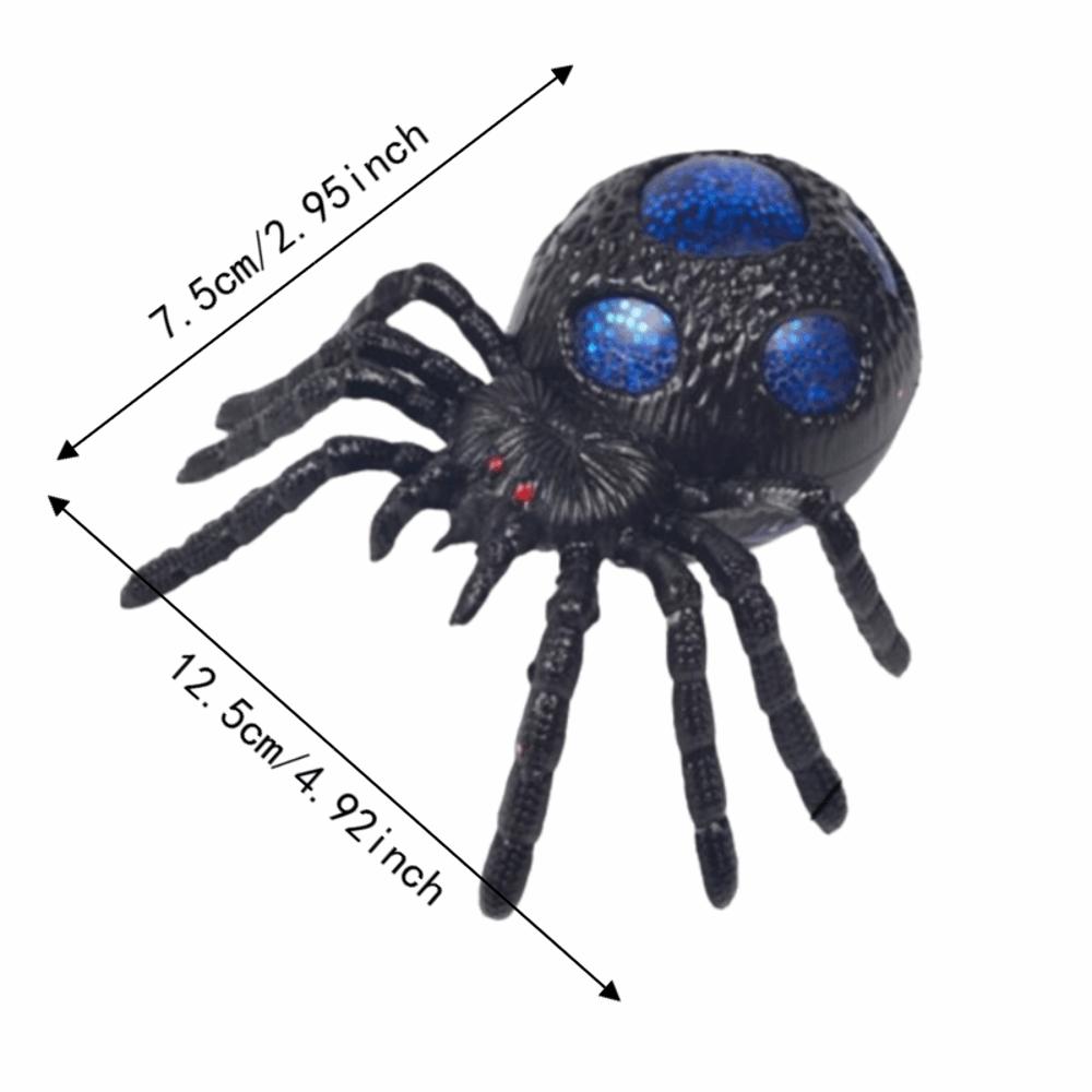Novelty Black Spider Spoof Squeeze Toy Gold Glitter Filled Halloween Spider Squishy  Holiday Party