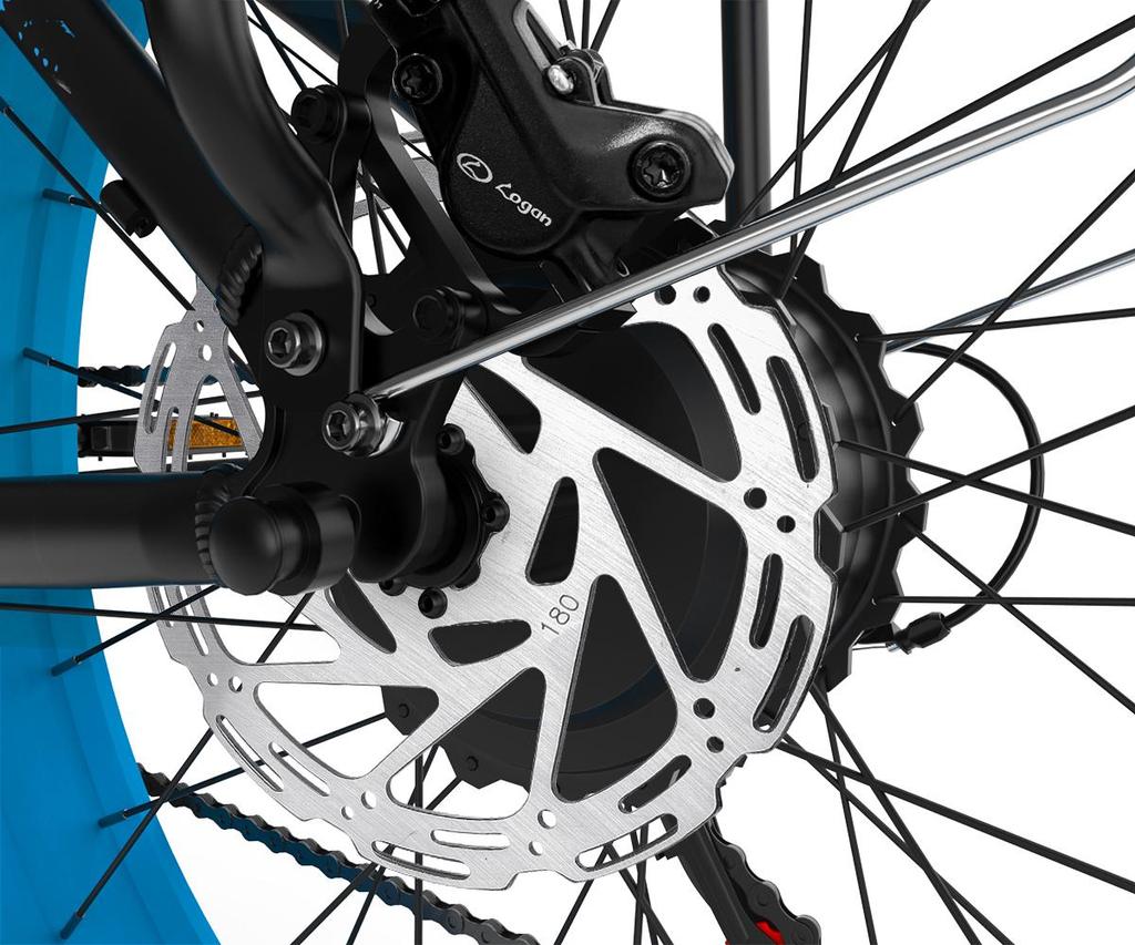 Electric Bicycle Adult Vitilan H5 24" Fat Tire 1000Wx2 Motor LCD Display 52V 25AH All Terrain Ebike Shimano 7 Speed Blue