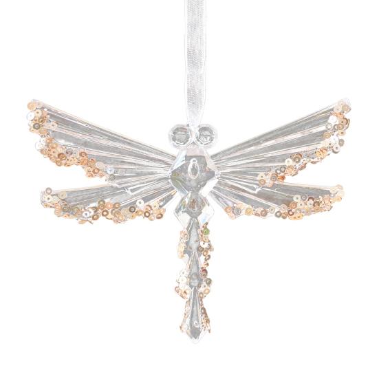 Christmas Acrylic Hanging Ornament Glitter Clear Reindeer Butterfly Pumpkin Carriage Snowflake Dragonfly Ballet Girl Xmas Tree Hanging Ornament