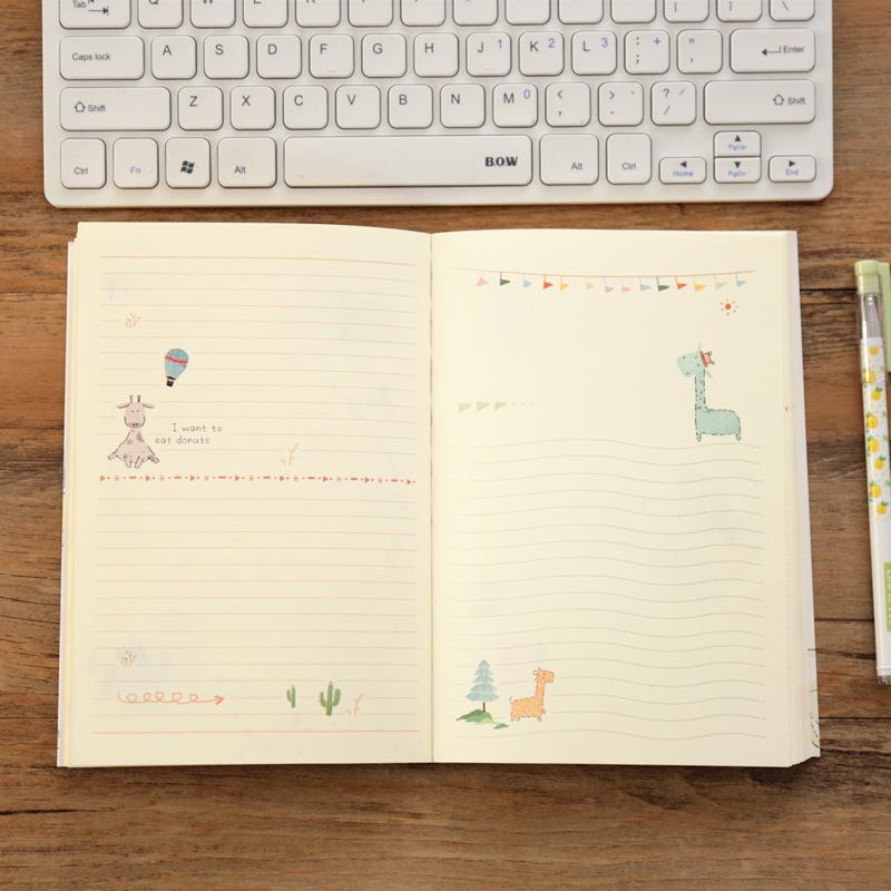 Hardcover Cute Animal Illustrated Diary Notebook for Students