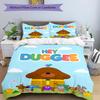 3pcs Hey Duggee3 Design Cover Set - HD Printed Bedding with 1 Cover and 2 Pillowcases - Perfect for Home and Dorm Decor