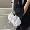 Yogodlns Lace Polka Dot Shoulder Bag Cute Drawstring Flap Crossbody Handbag Sweet Vintage Messenger Purse Daily Casual