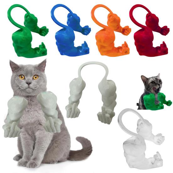 Cat Muscle Arm Costume Funny 3D Printed Cat Neck Arm with Muscle Halloween Cat Superhero Cosplay Accessory for Photos Birthday Party