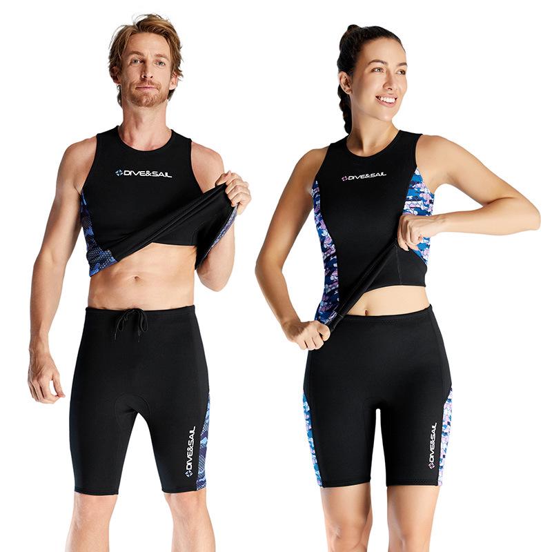 DIVE&SAIL 2MM Neoprén Mellény és Rövidnadrág Szett - Hideg elleni védelem búvárkodáshoz, sznorkelezéshez és szörfözéshez