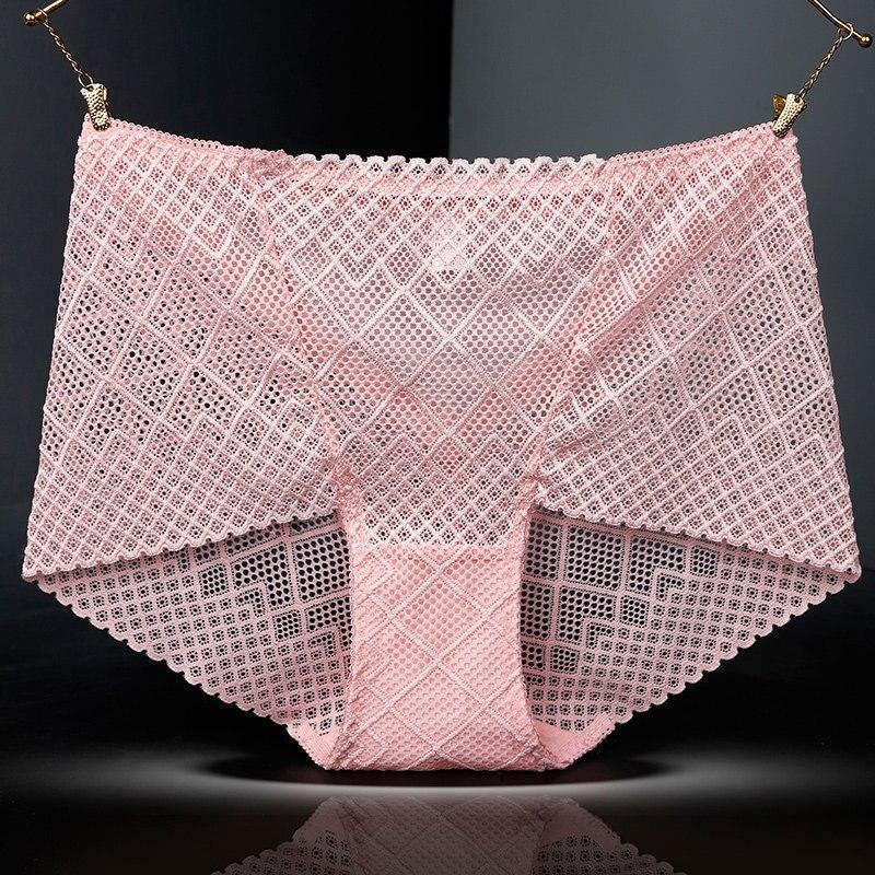 Neue Frauen Atmungsaktive Höschen Sexy Spitze Mesh Hohl Seide Knickers Unten Baumwolle Gesundheit Briefs Qualität Butt Lifter Hosen Plus größe