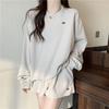 Waffle Casual Sports Suit Women's Loose Long Sleeved Sweatshirt Wide Leg Shorts Two-piece Set
