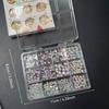 AB Unregelmäßiges Strass-Nagelkunst-Set: Unregelmäßige & kleine runde Strasssteine in verschiedenen Größen