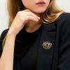 Women Brooch Smooth Surface Hollow Sun Flower Design Lapel Pin Non-Slip Buckle Scarf Badge Clothing Bags