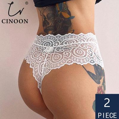 2 Teile/los Frauen Sexy Spitze Höschen Bogen Low-Rise Versuchung Dessous Weibliche G String Transparent Unterwäsche Stickerei Tanga Dessous