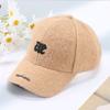 New Embroidered Baseball Cap for Men and Women for Autumn and Winter Versatile Baseball Cap Hard Top Blend Casual Curved Hat