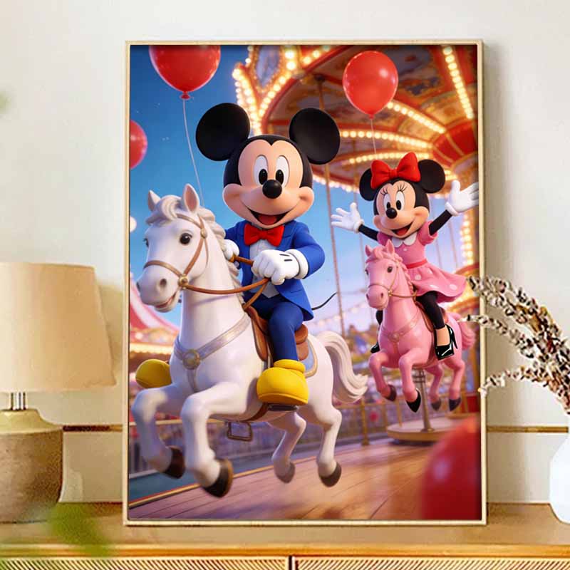 Disney Diamond Art Painting Kit 5D Diamond Carousel Paint Art Diamond Home Wall Decor