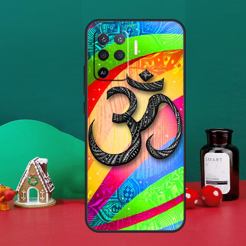 Yoga Om Namaste Mandala Design Case For Oppo A16 A76 A96 A17 A60 A40 A80 A98 A58 A78 A18 A38 A57 A74 A54 A94 A15 A5 A6 Pro