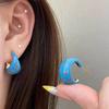 Milk Yellow Polka Dot Dripping Oil Half Circle Earrings Spring And Summer Temperament Small Fresh Stud Earrings For Women