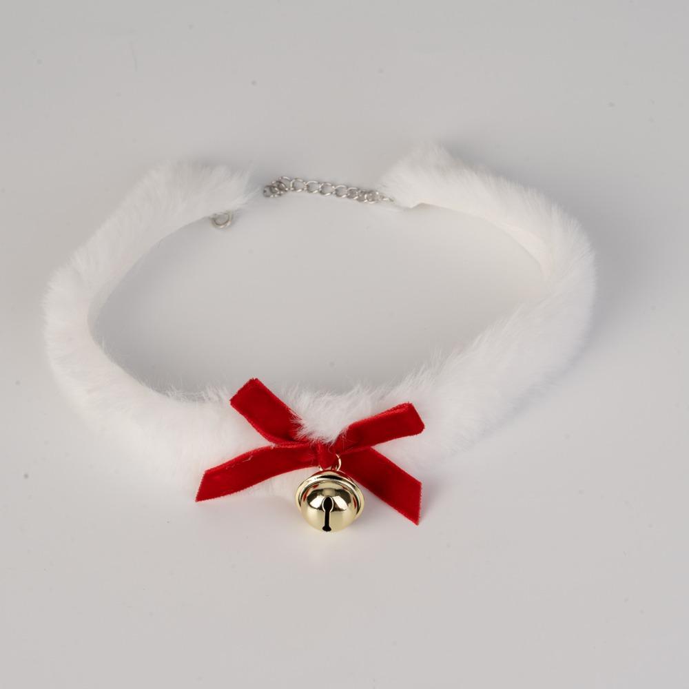 Plush Christmas Choker Velvet Bowknot Xmas Clavicle Chain  Holiday Photography Accessories